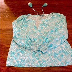 Vineyard Vines Palm Leaf Bracelet Sleeve Top Size Small